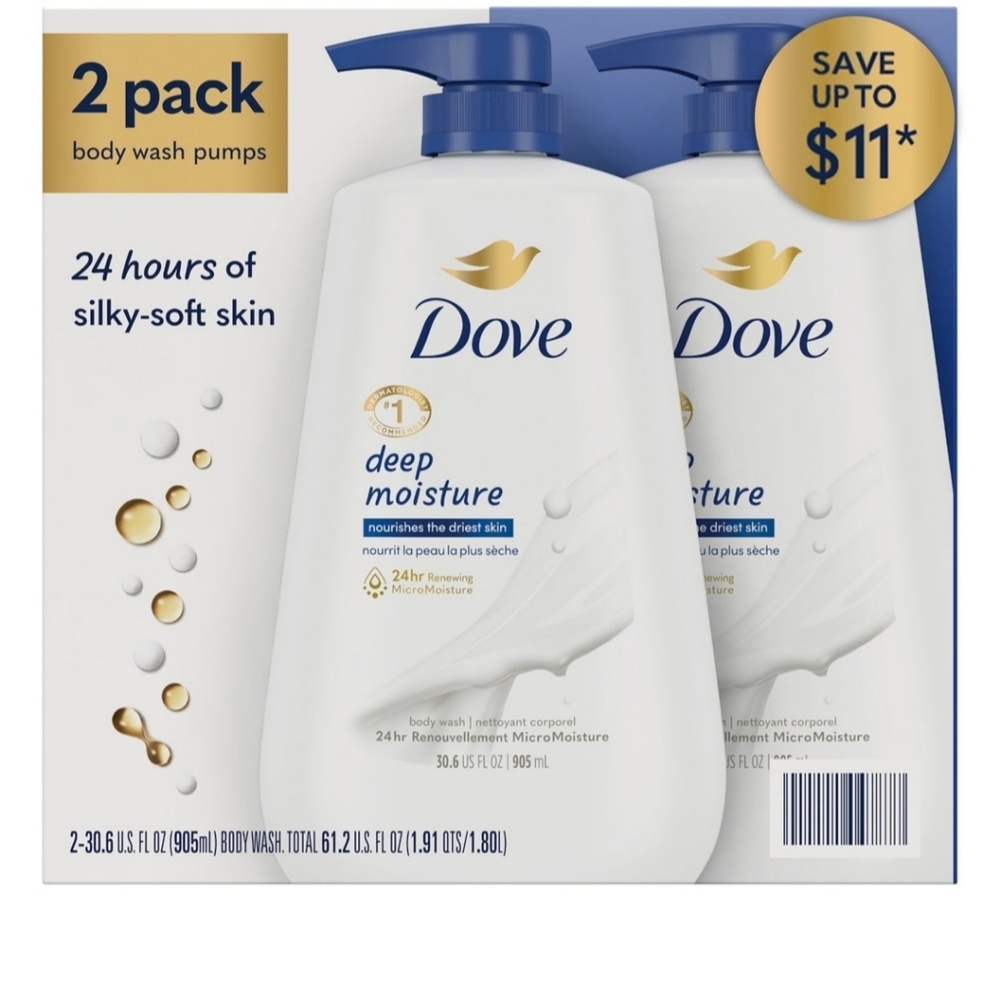 Dove Deep Moisture Renewing Body Wash 30.6 fl oz 2 pk